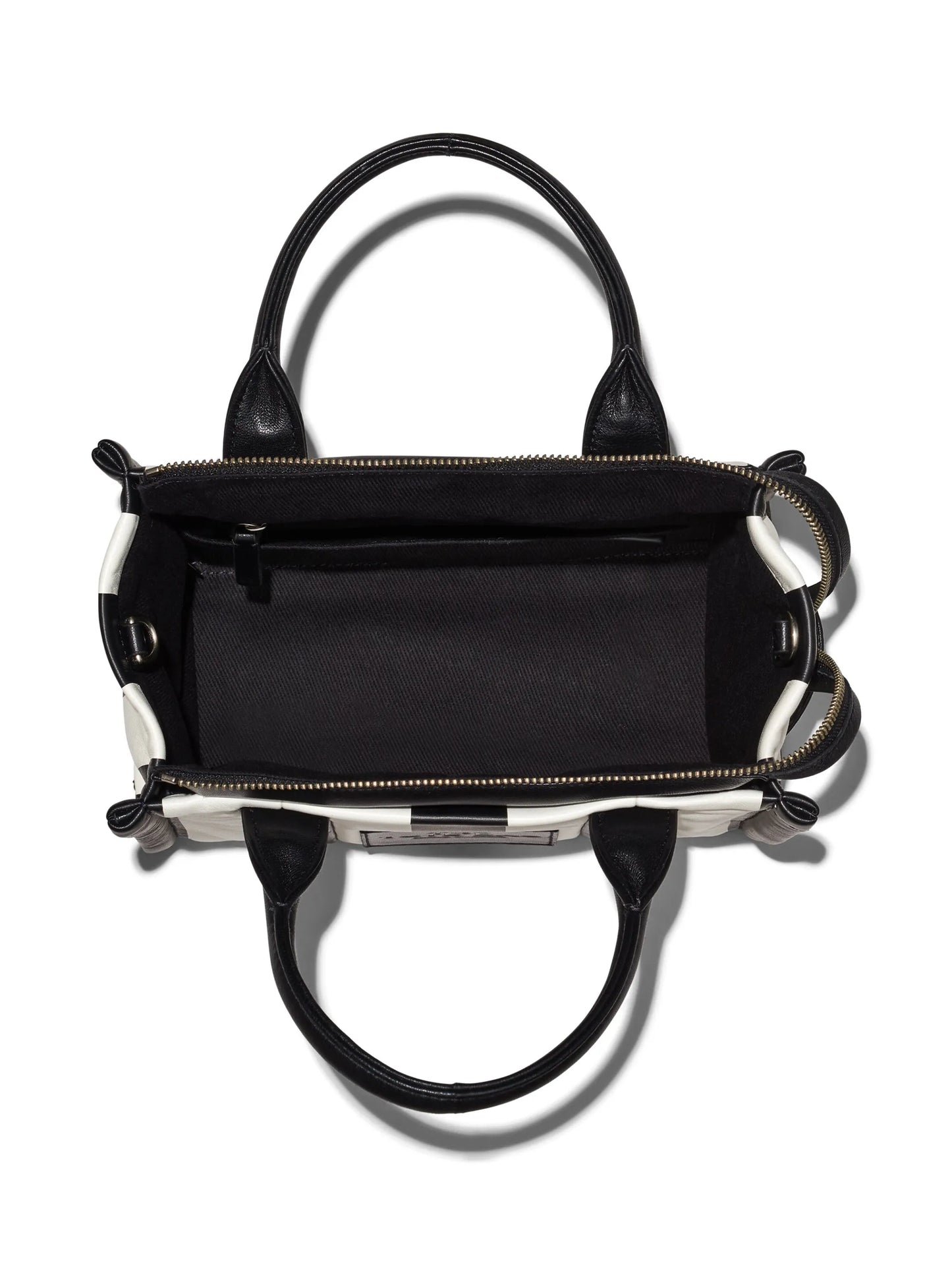TOTE MARC JACOBS THE STRIPED CUERO BLACK AND WHITE