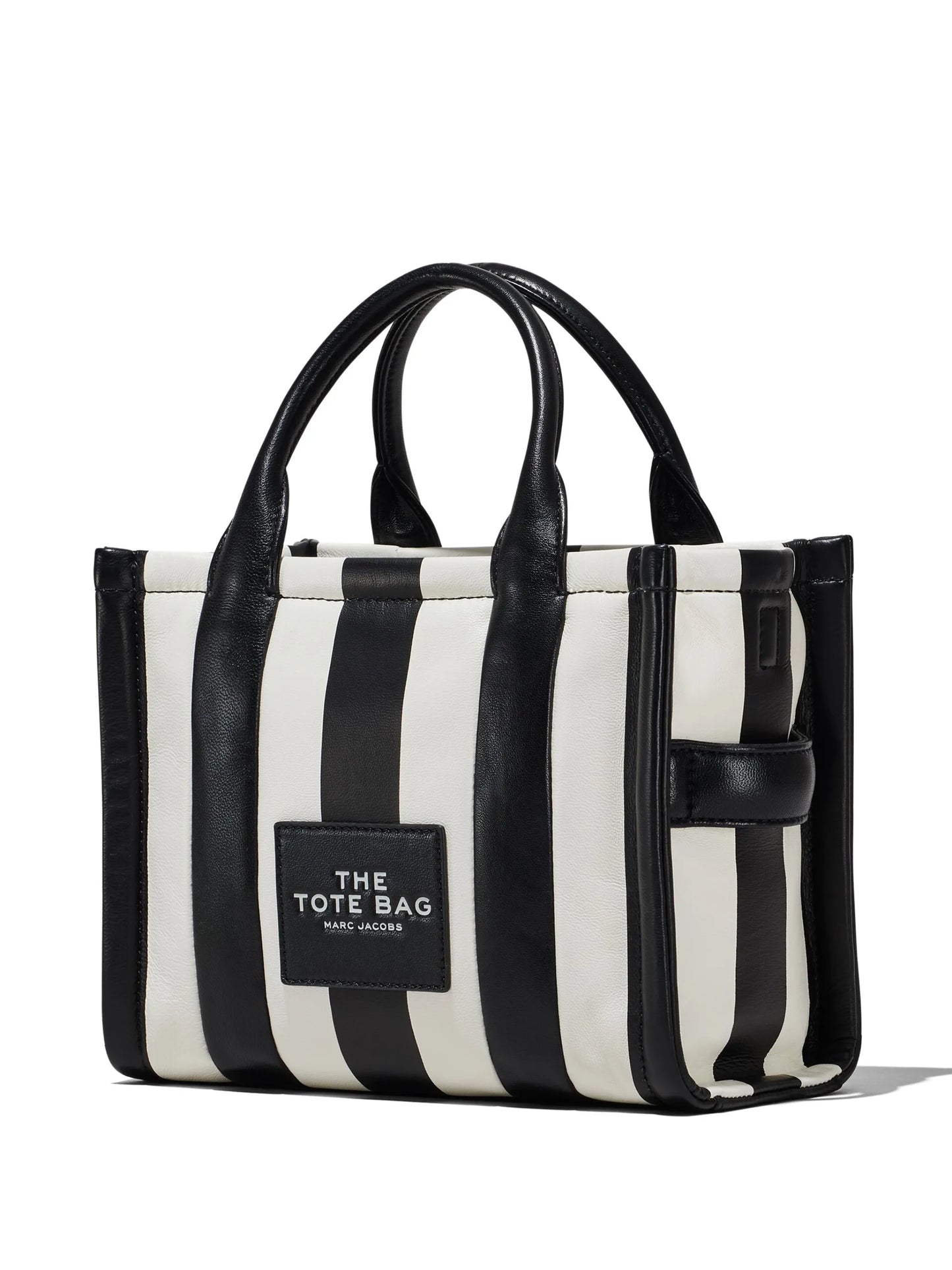TOTE MARC JACOBS THE STRIPED CUERO BLACK AND WHITE