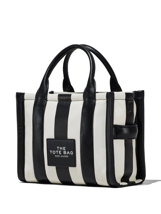 TOTE MARC JACOBS THE STRIPED CUERO BLACK AND WHITE