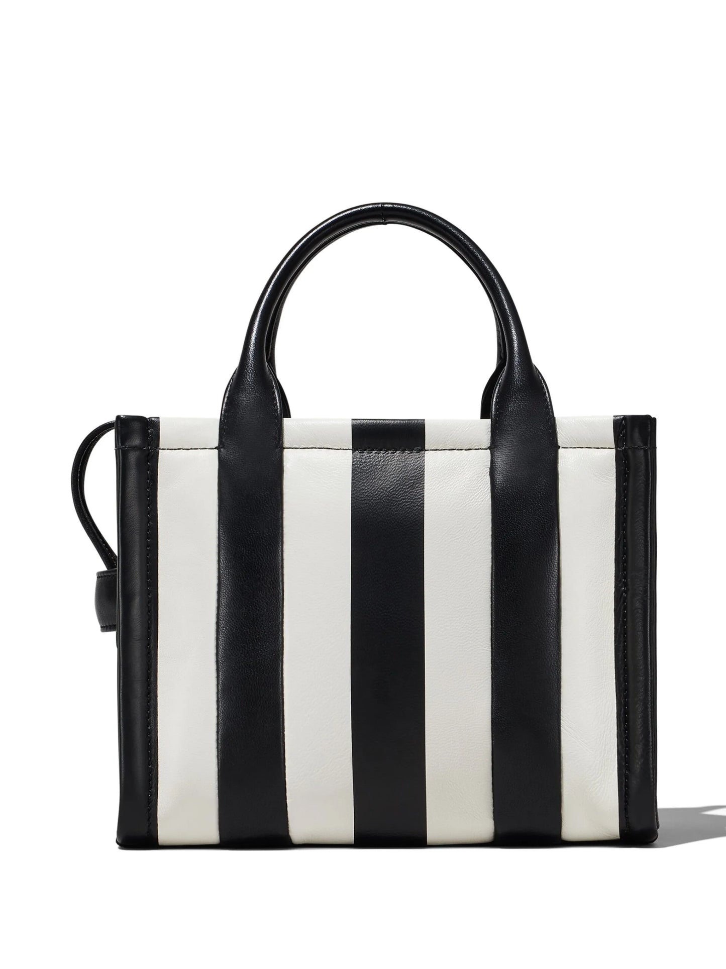TOTE MARC JACOBS THE STRIPED CUERO BLACK AND WHITE