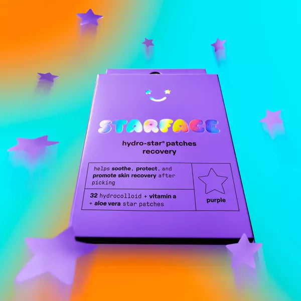 PARCHES STAR FACE PURPLE 32 UNIDADES CON ALOE VERA Y VITA A