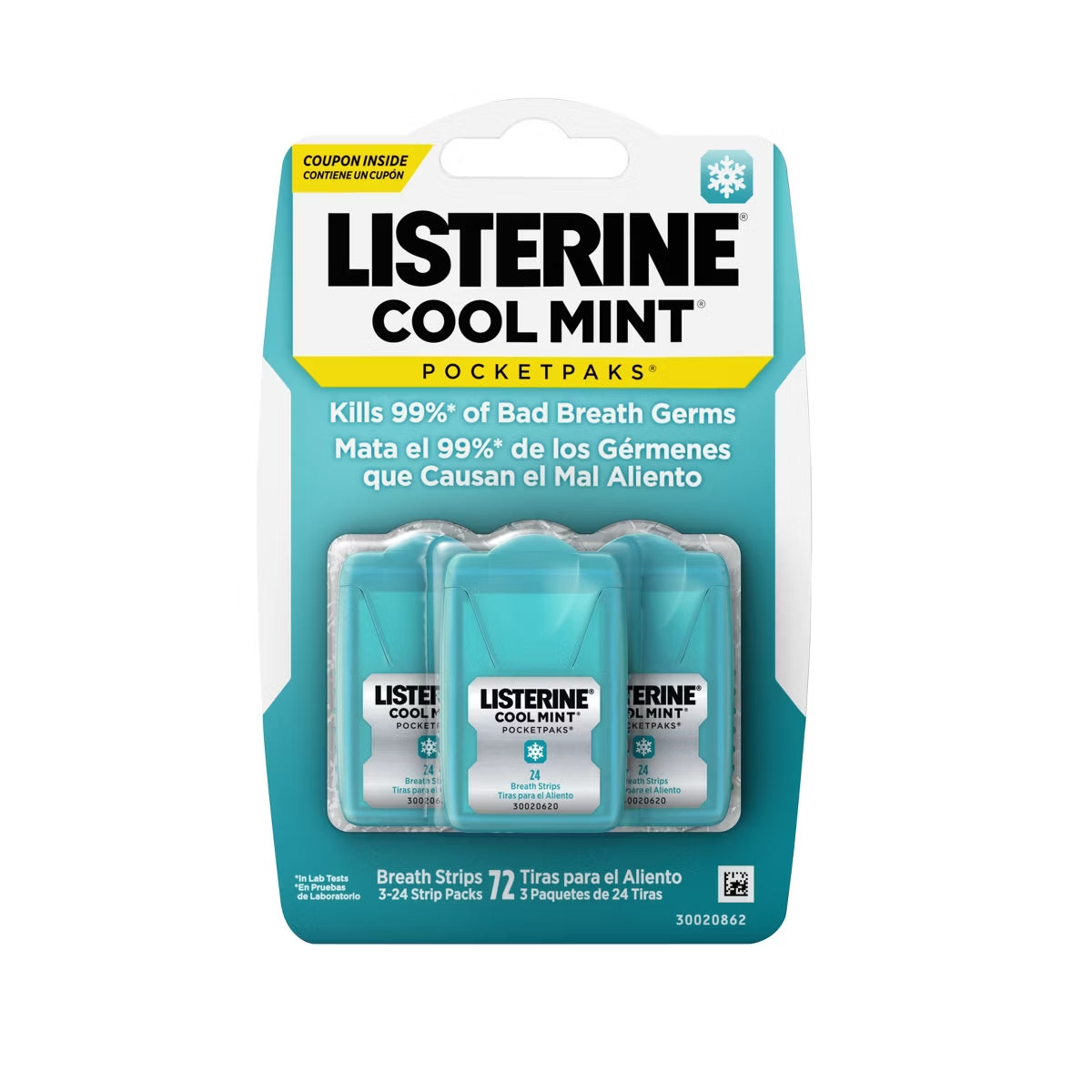 LAMINAS LISTERINE DE ALIENTO FRESCO 3 PAQUETES COOL MINT