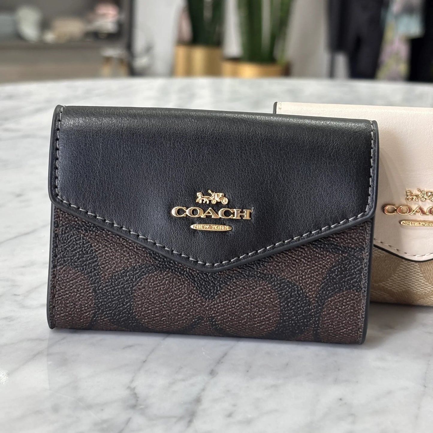 BILLETERA MINI COACH BROWN BLACK