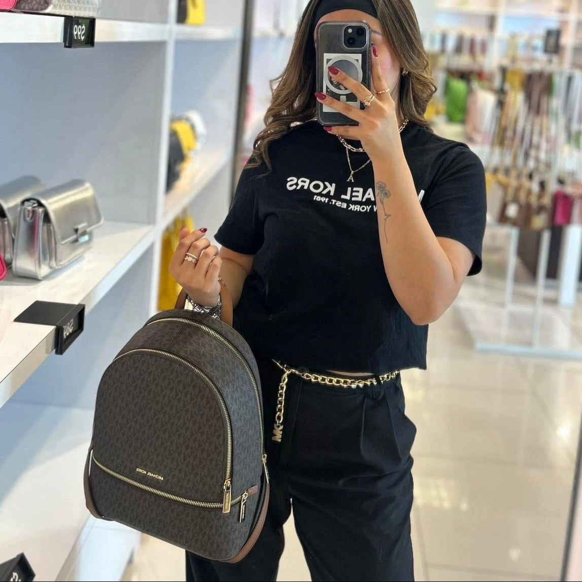 MOCHILA MICHAEL KORS MONOGRAMA DOBLE CIERRE