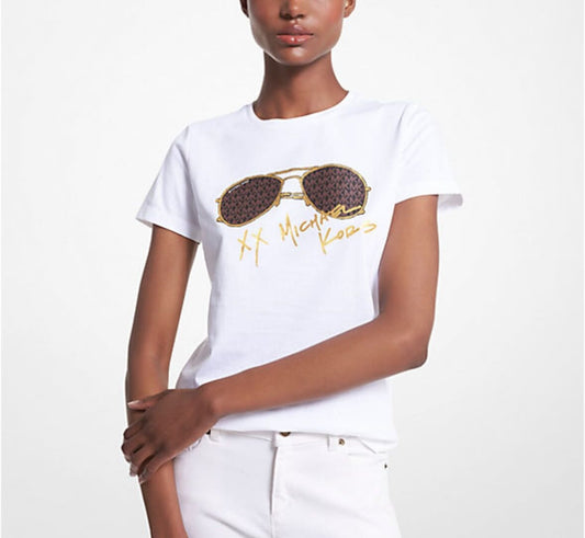 POLERA MICHAEL KORS LENTES WHITE S