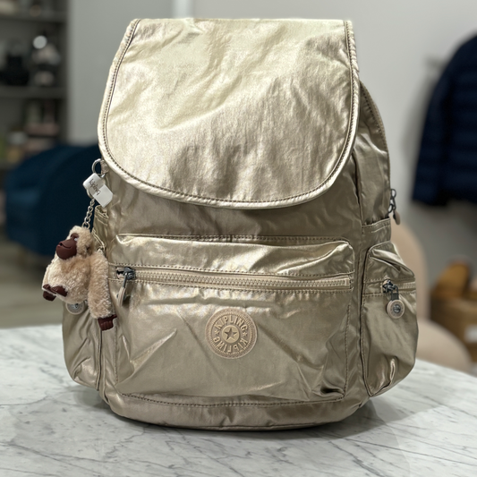 MOCHILA KIPLING EZRA L STARRY GOLD