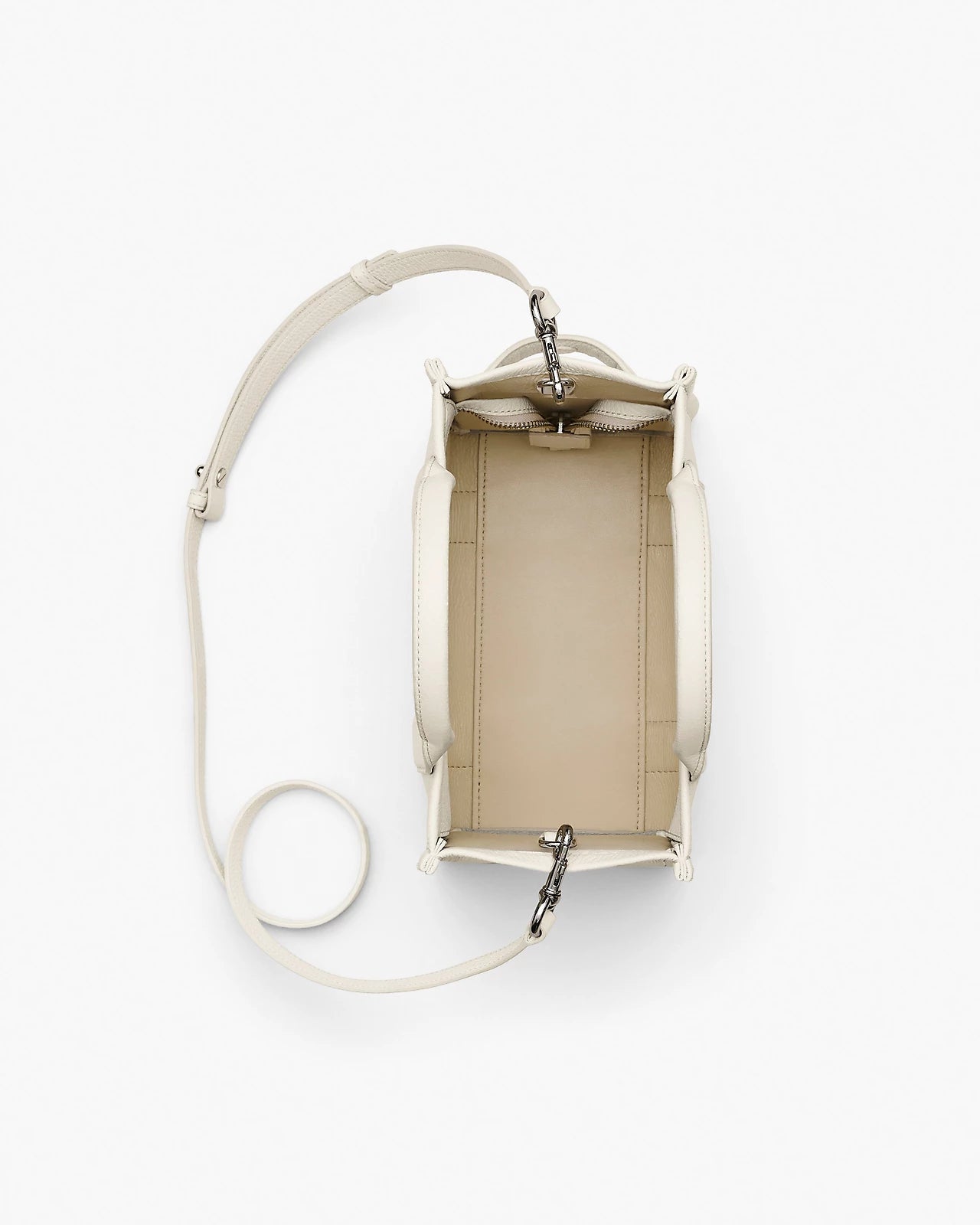 THE LEATHER SMALL TOTE BAG WHITE COTTON MARC JACOBS