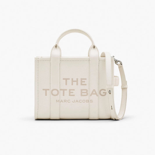 THE LEATHER SMALL TOTE BAG WHITE COTTON MARC JACOBS