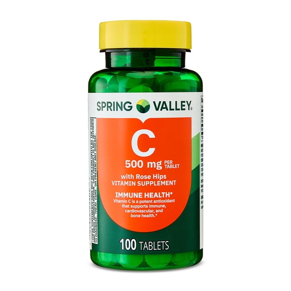 PREVENTA | Spring Valley Vitamina C 500 mg con escaramujos — 100 tabletas