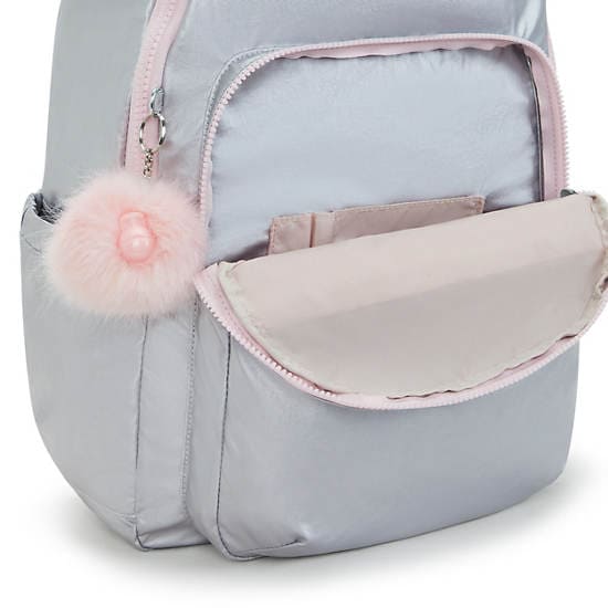 MOCHILA KIPLING SEOUL L ICE SILVER MET
