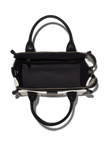 TOTE MARC JACOBS THE STRIPED CUERO BLACK AND WHITE