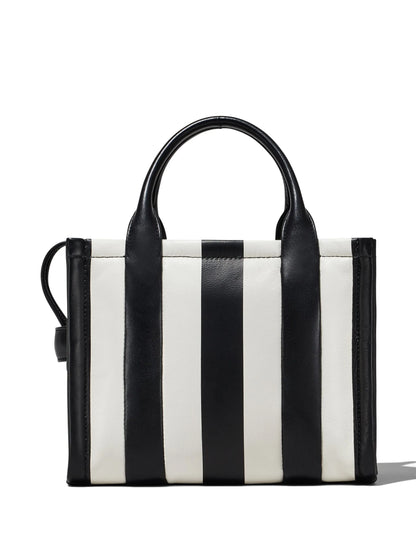 TOTE MARC JACOBS THE STRIPED CUERO BLACK AND WHITE