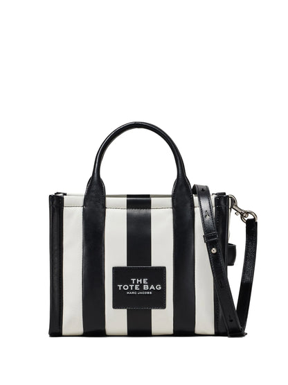 TOTE MARC JACOBS THE STRIPED CUERO BLACK AND WHITE