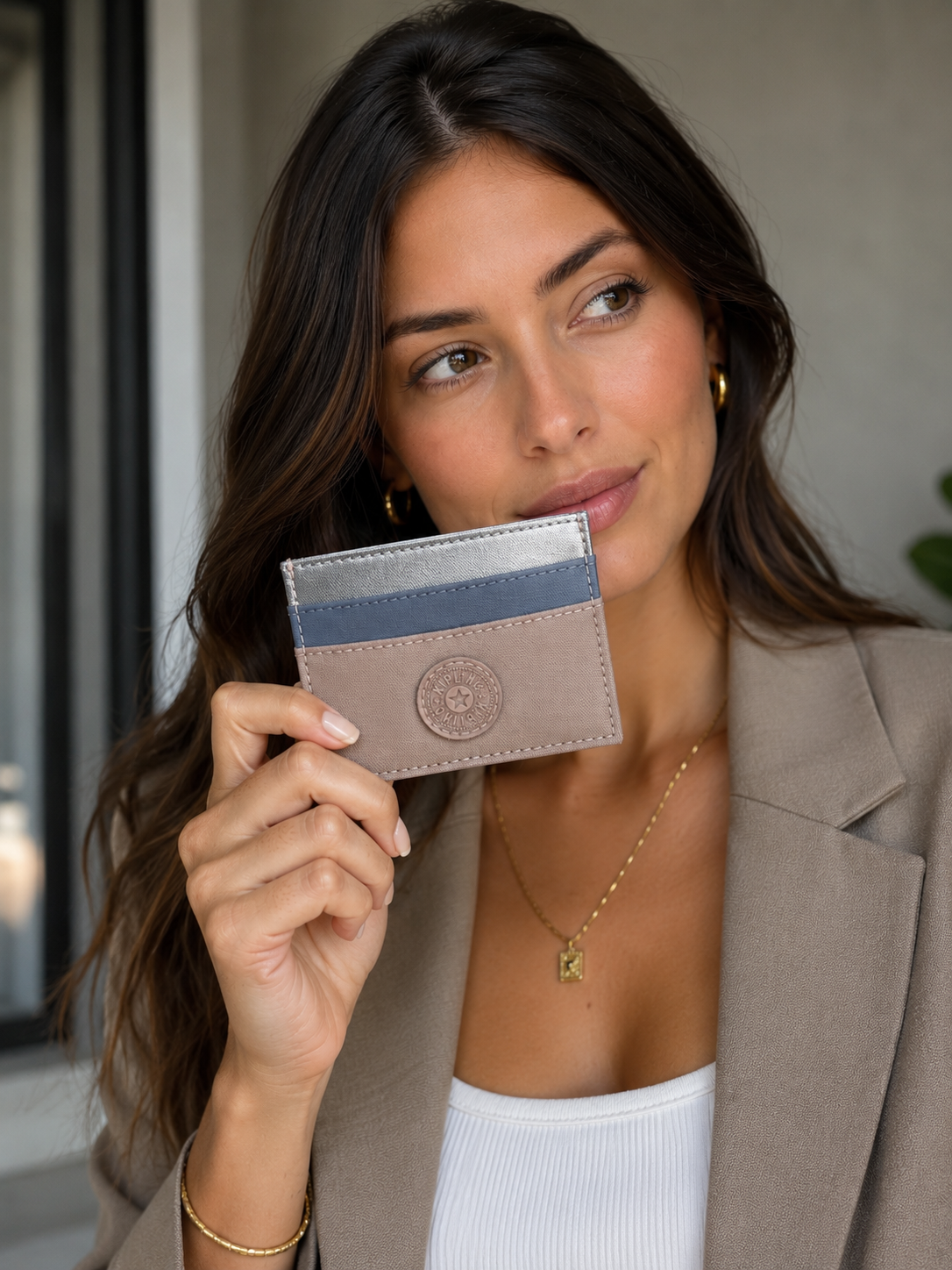 TARJETERO KIPLING DUSTY TAUPE
