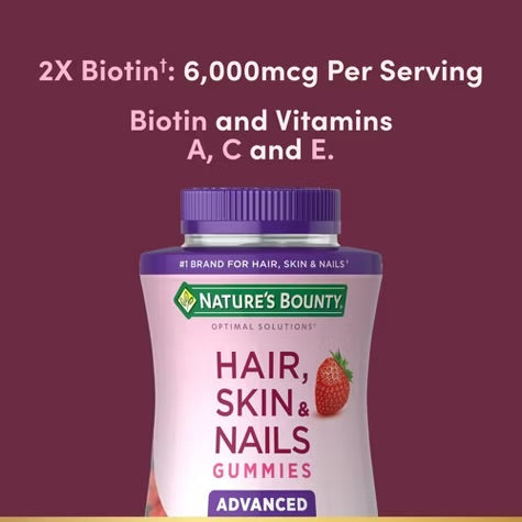 Multivitaminico con biótina Advanced Hair, Skin & Nails Gummies with Biotin 180 unid