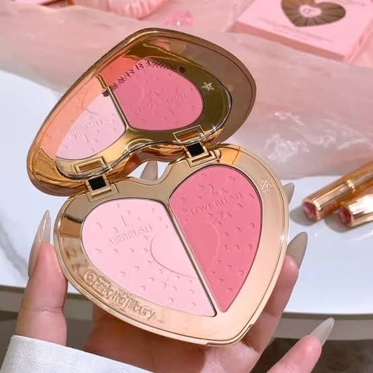 Charlotte Tilbury Pillow Talk Beauty Soulmates Airbrush Flawless Finish Brightening and Blush Powder Palette - PINK