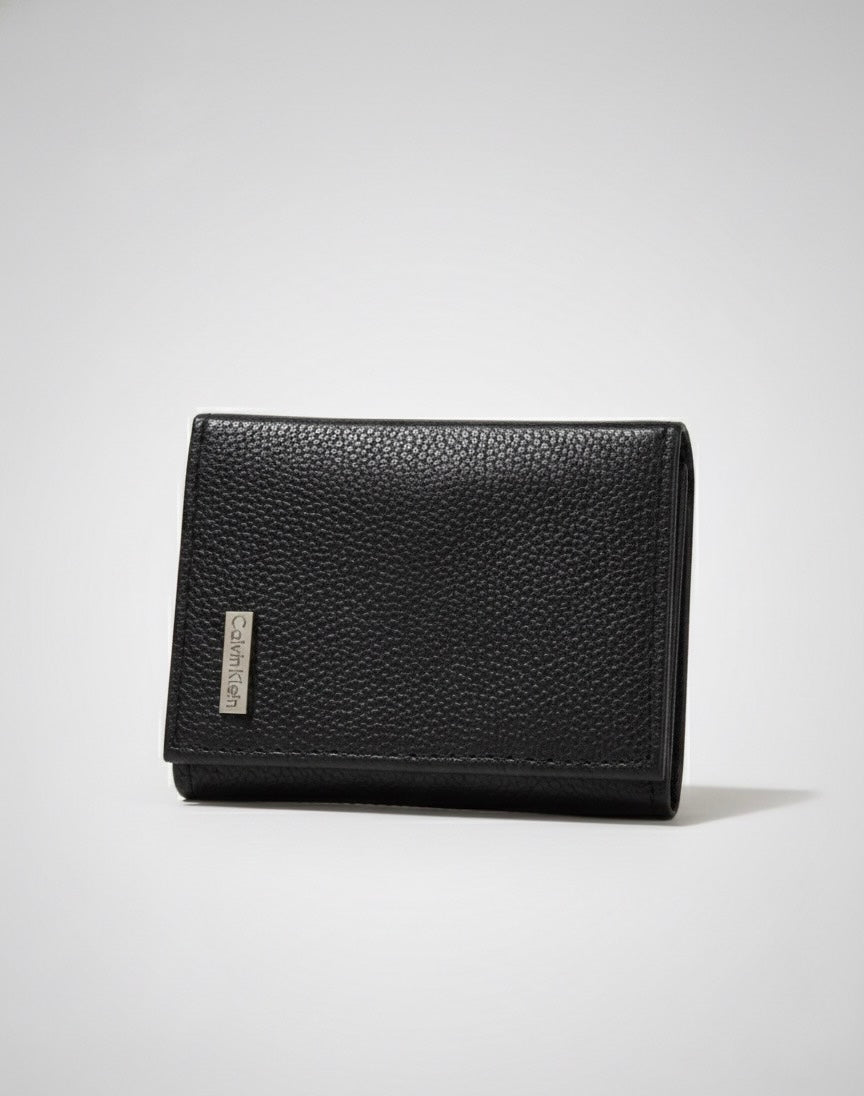 Billetera tríptico Calvin Klein leather black