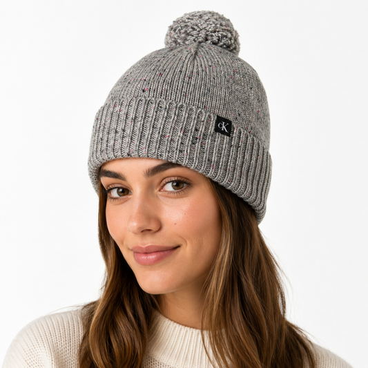 GORROS POMPOM CALVIN KLEIN GRIS