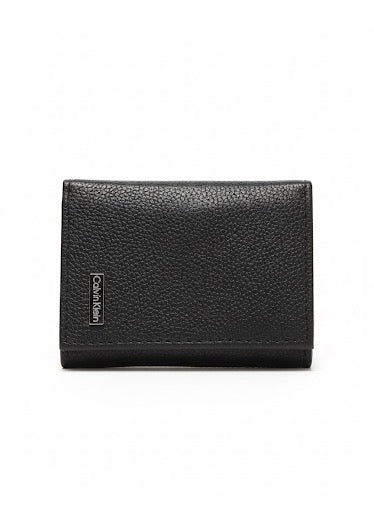 Billetera tríptico Calvin Klein leather black
