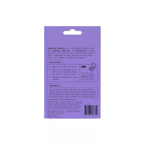 PARCHES STAR FACE PURPLE 32 UNIDADES CON ALOE VERA Y VITA A