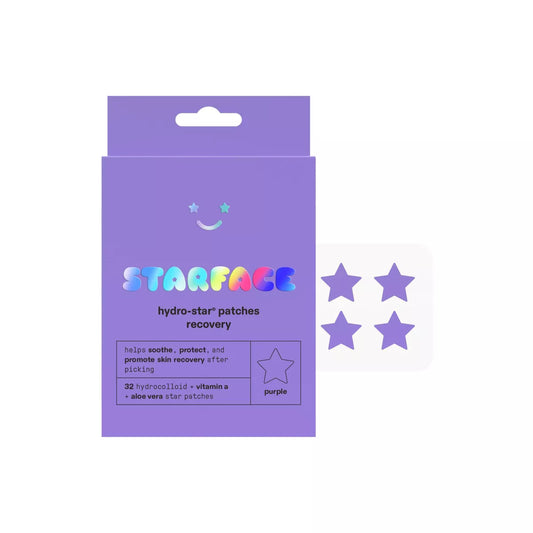 PARCHES STAR FACE PURPLE 32 UNIDADES CON ALOE VERA Y VITA A