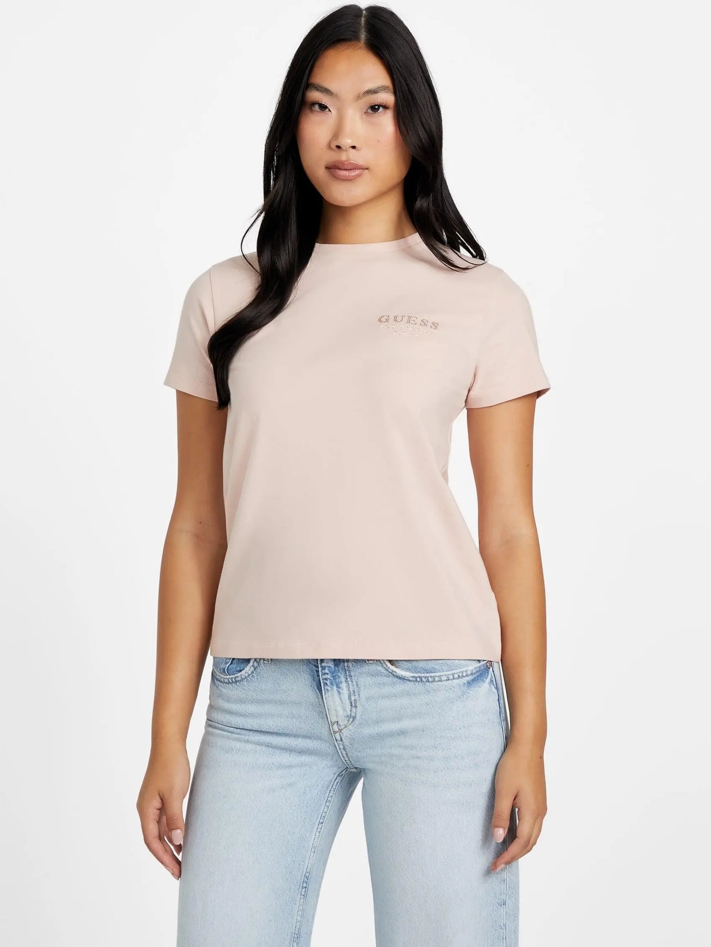Polera Guess pink cristales