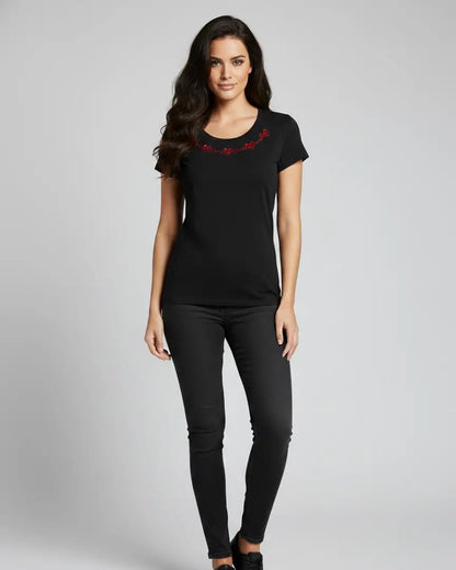 POLERA GUESS CRISTALES RED