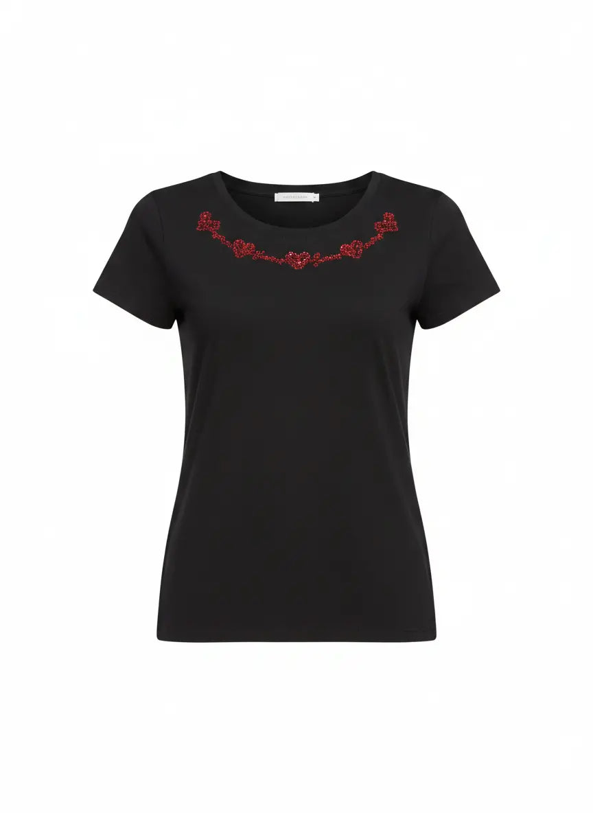 POLERA GUESS CRISTALES RED