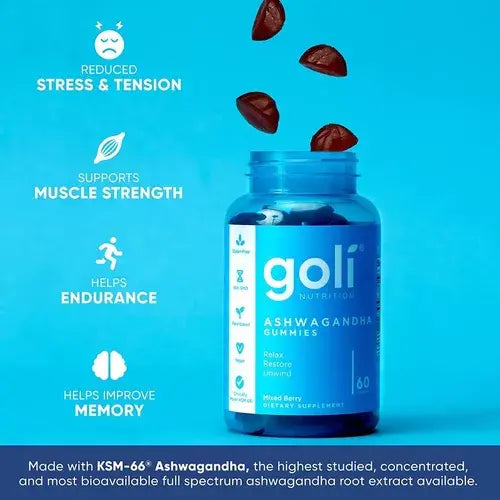 GOLI ASHWAGANDHA VEGAN GUMMIES 60 UNID
