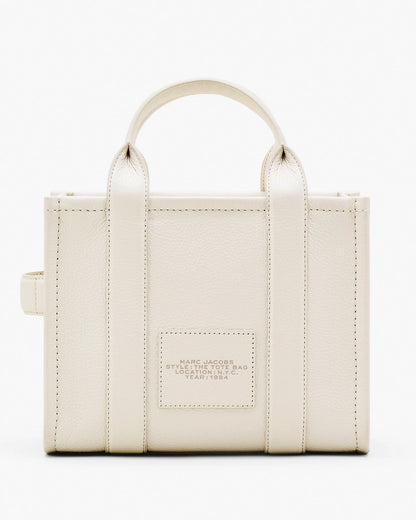 THE LEATHER SMALL TOTE BAG WHITE COTTON MARC JACOBS