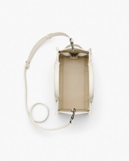 THE LEATHER SMALL TOTE BAG WHITE COTTON MARC JACOBS