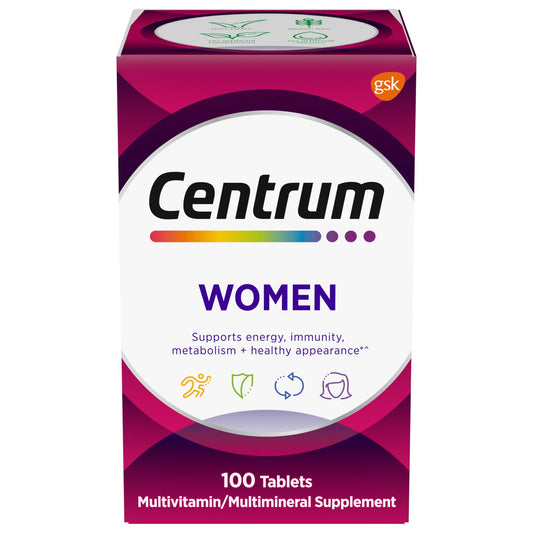 Centrum Women multivitamínico para mujeres, envase de 100 tabletas
