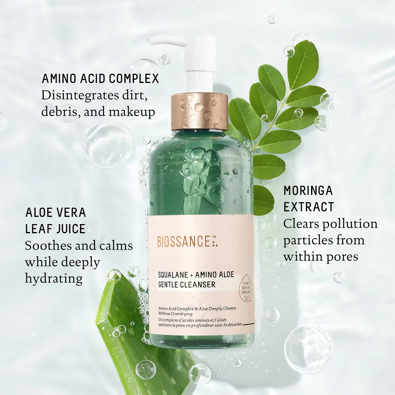 JABON FACIAL BIOSSANCE SQUALANE + AMINI ALOE GENTLE CLEANSER 50 ML