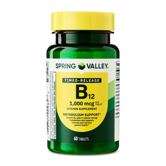 PREVENTA | Spring Valley Vitamina B12 1000 mcg — 60 tabletas