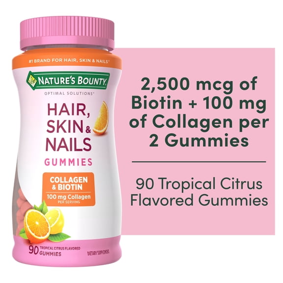 PREVENTA | Nature's Bounty Hair, Skin & Nails con colágeno y biotina — 90 gomitas