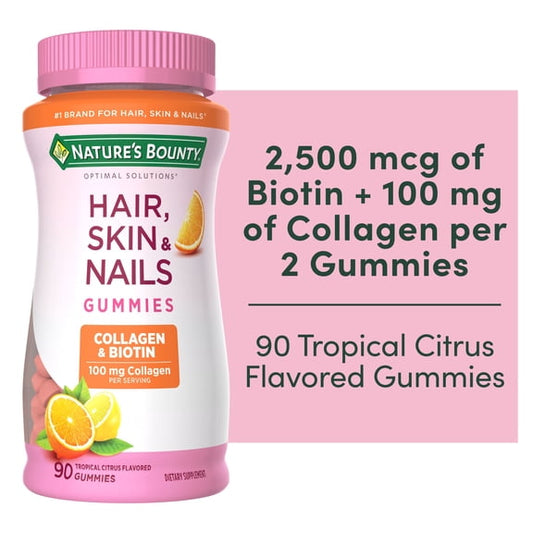 PREVENTA | Nature's Bounty Hair, Skin & Nails con colágeno y biotina — 90 gomitas